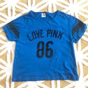 Victoria's Secret PINK "86" Blue Top Sz. XS